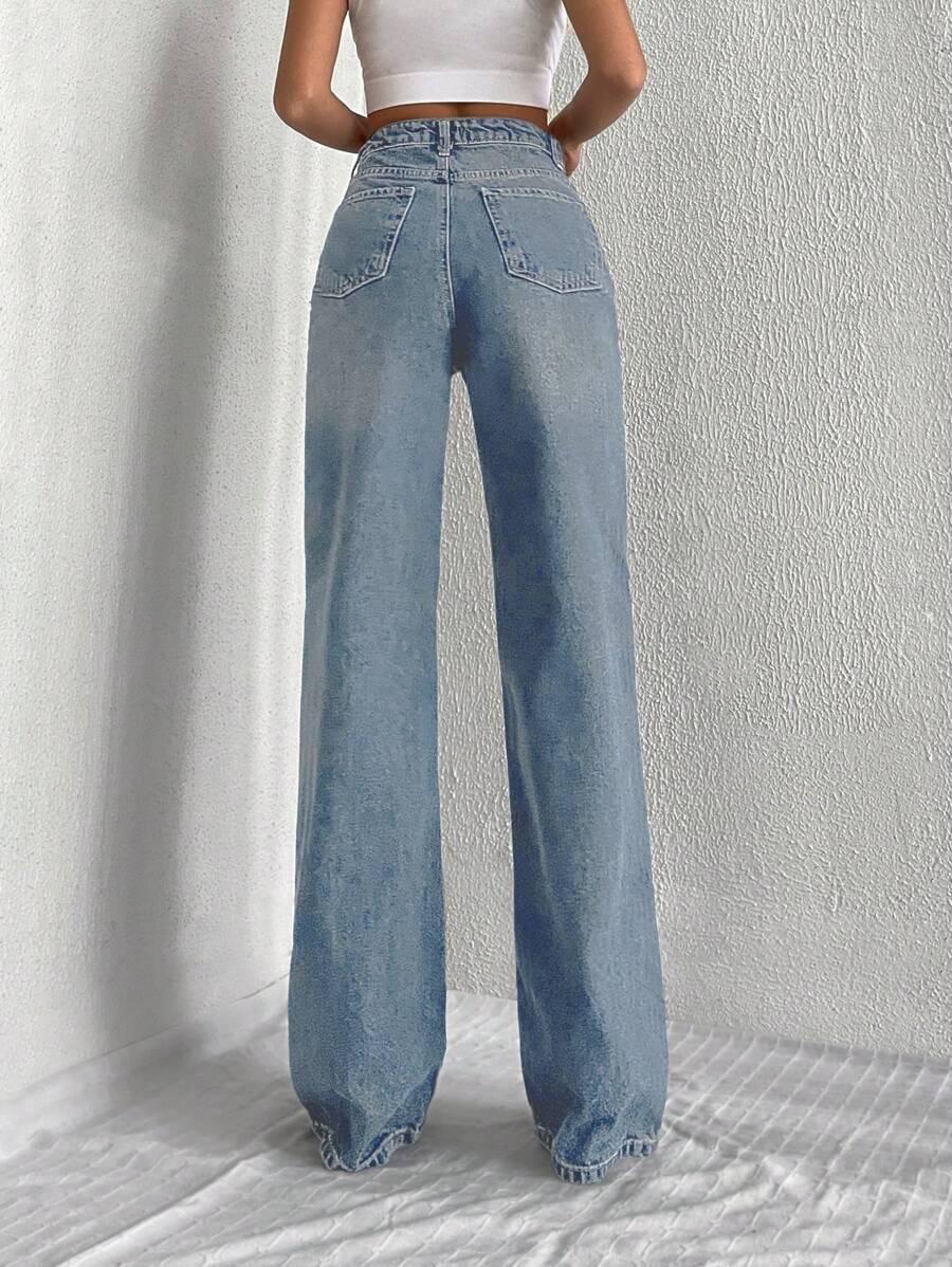 spodnie jeans proste nogawki 