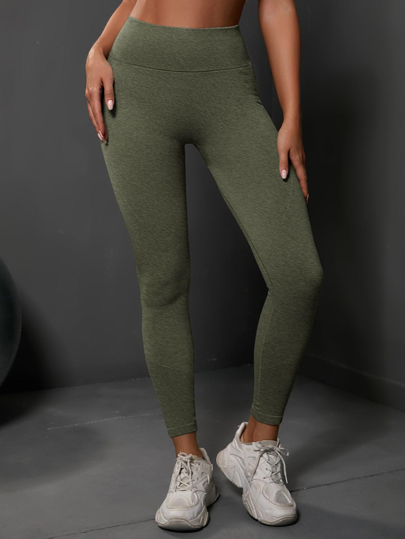 ZIELONE LEGGINSY WYSOKI STAN