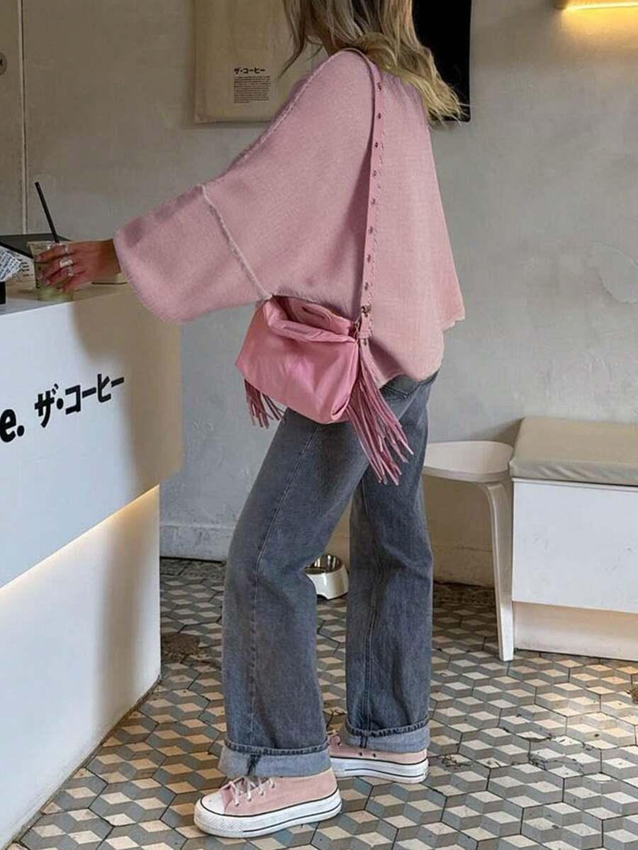 RÓŻOWY SWETER KARDIGAN