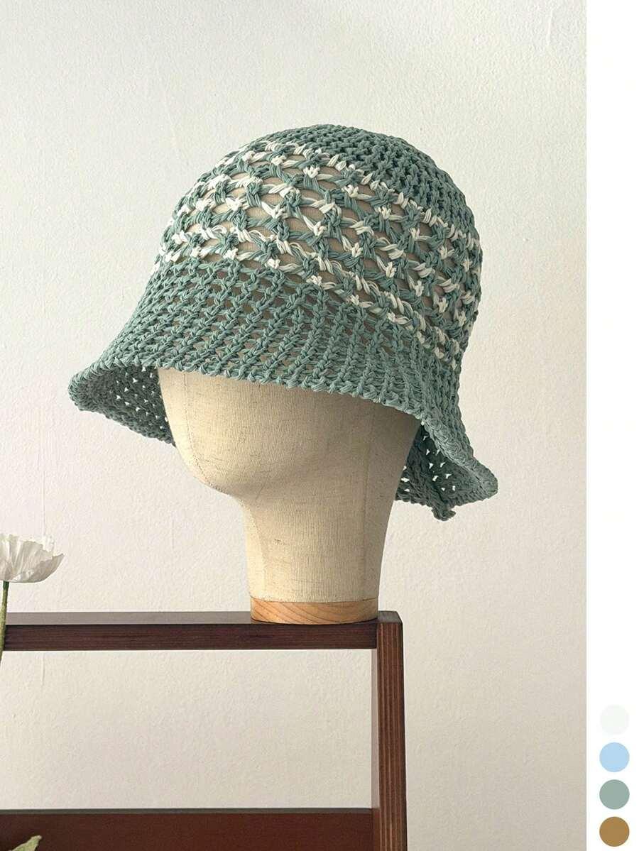 niebieski kapelusz bucket