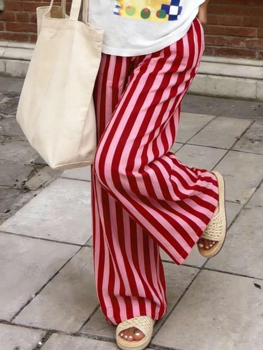 różowe spodnie casual