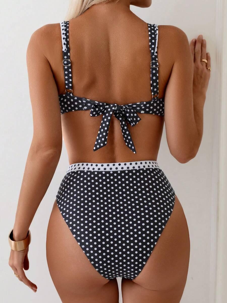 dwuczęściowe bikini w groszki