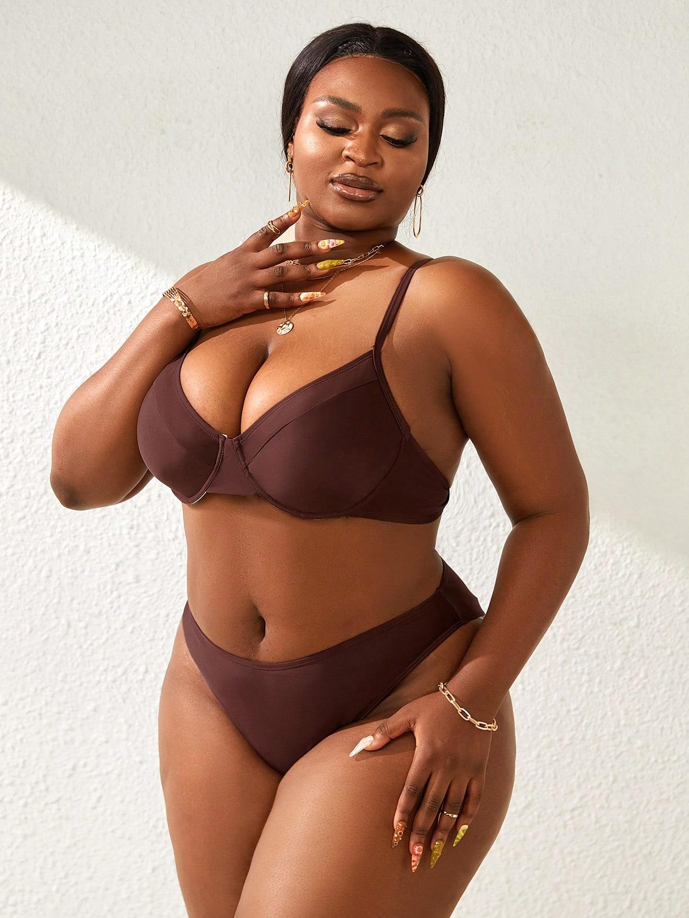 brązowy dół bikini