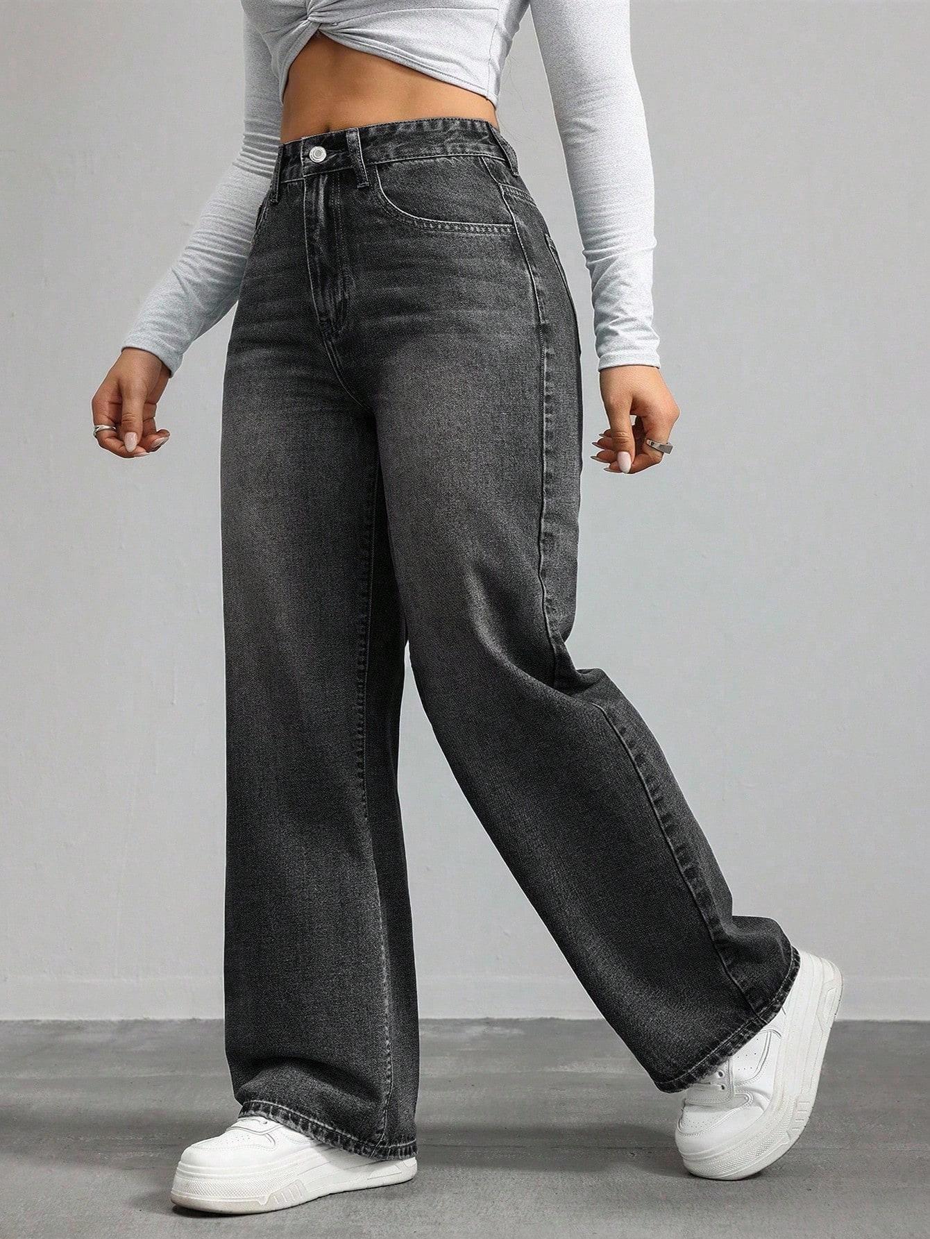 CZARNE SPODNIE JEANS