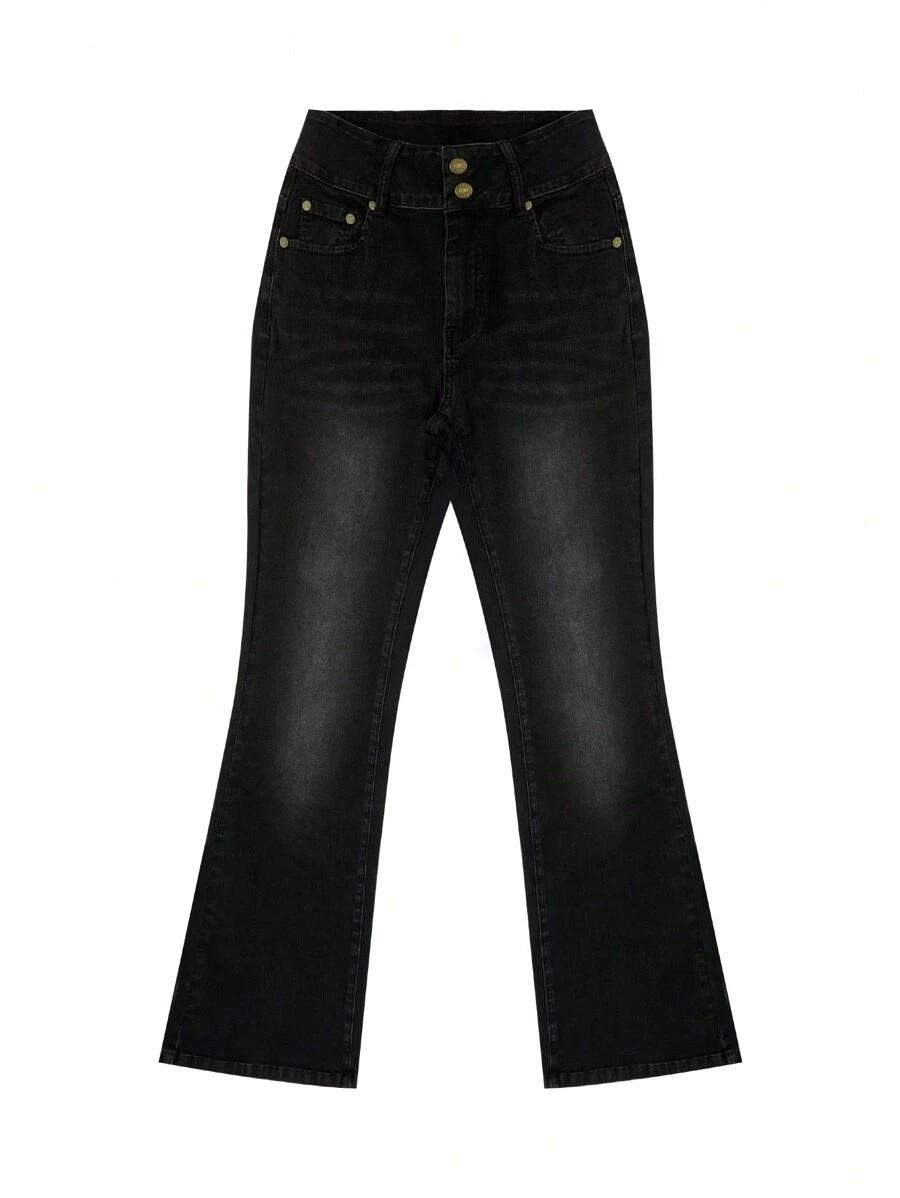 CZARNE SPODNIE JEANS NISKI STAN