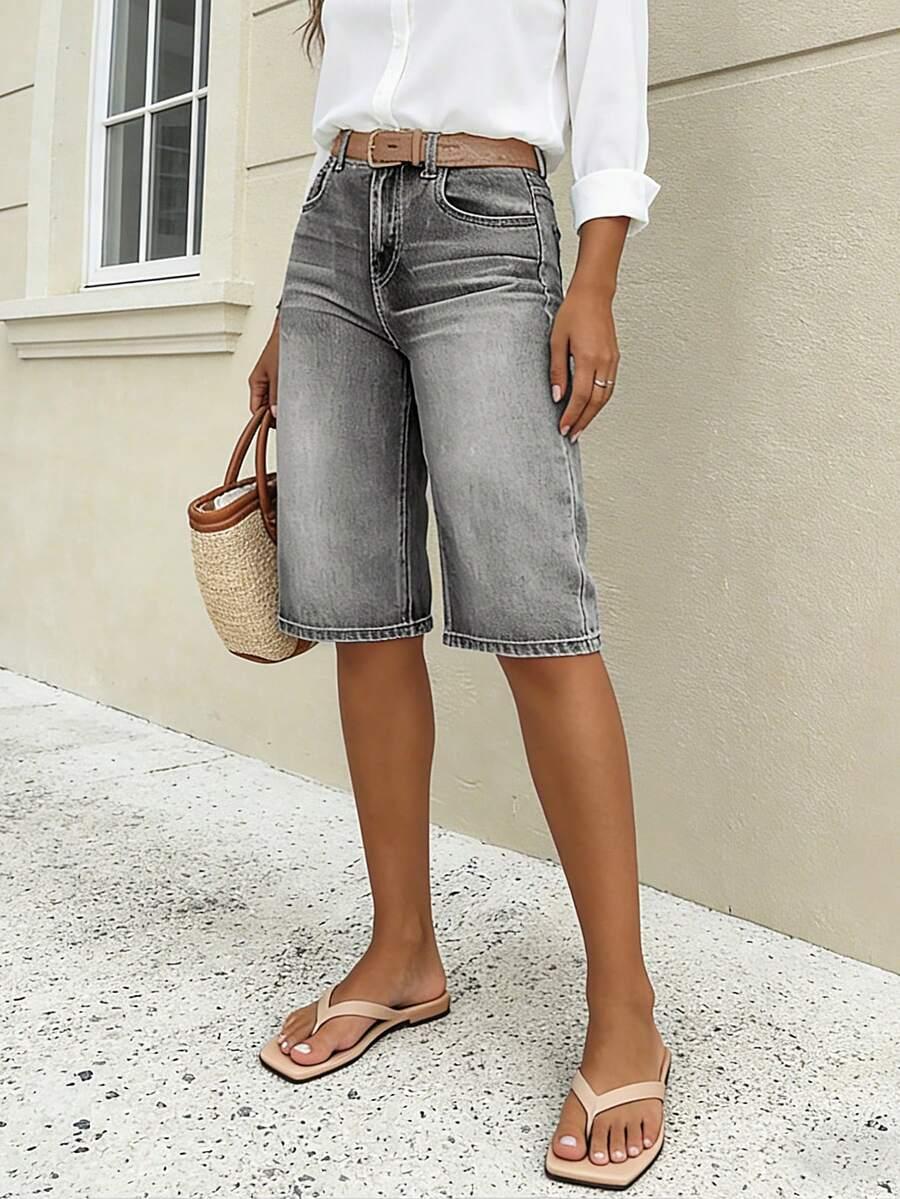 szare spodenki jeans 