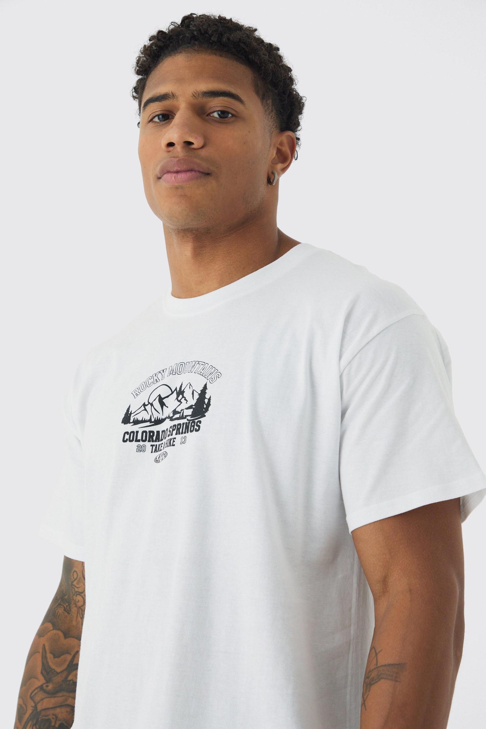 BIAŁY T-SHIRT OKRĄGŁY DEKOLT NADRUK