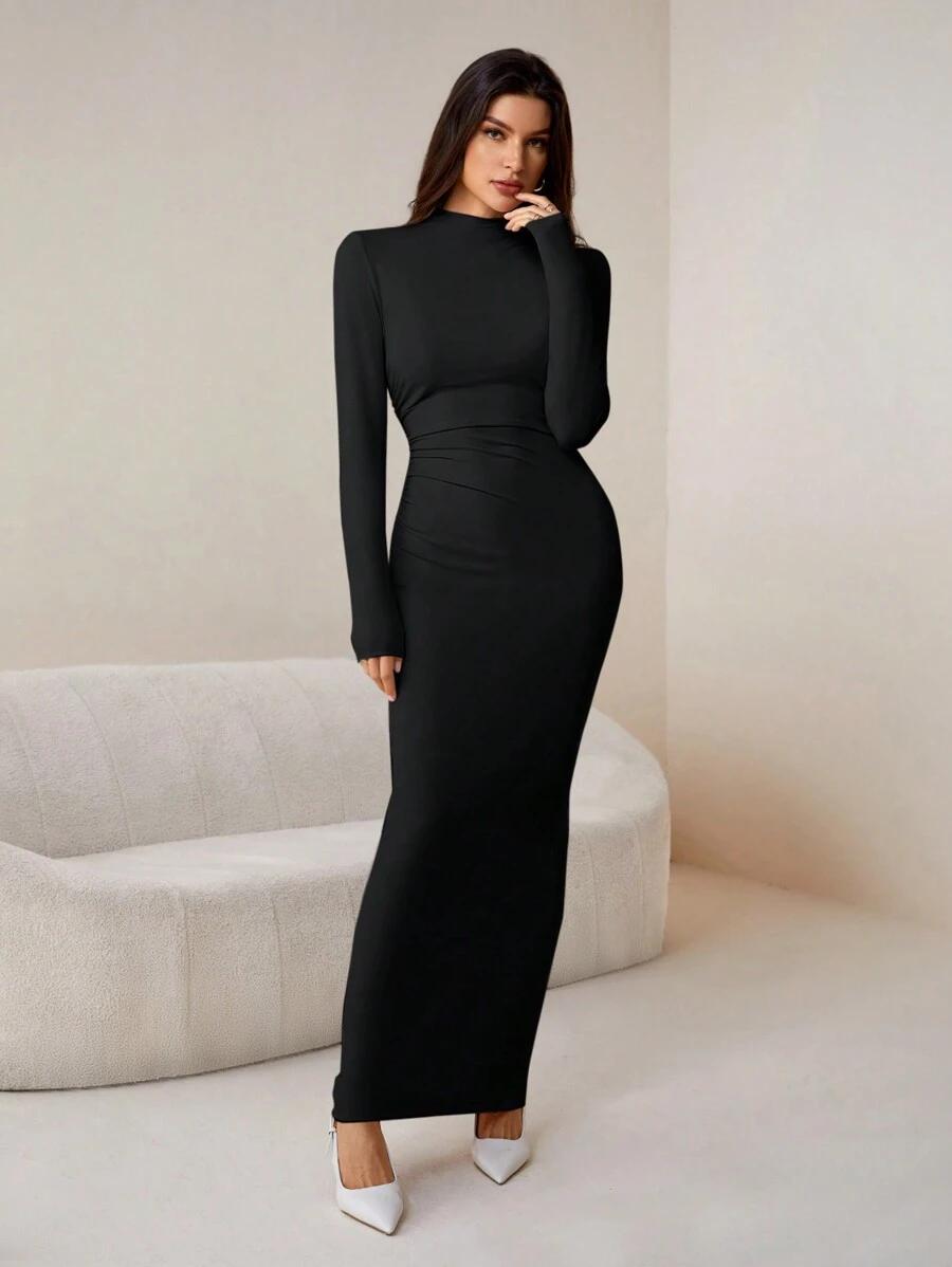 czarna maxi sukienka