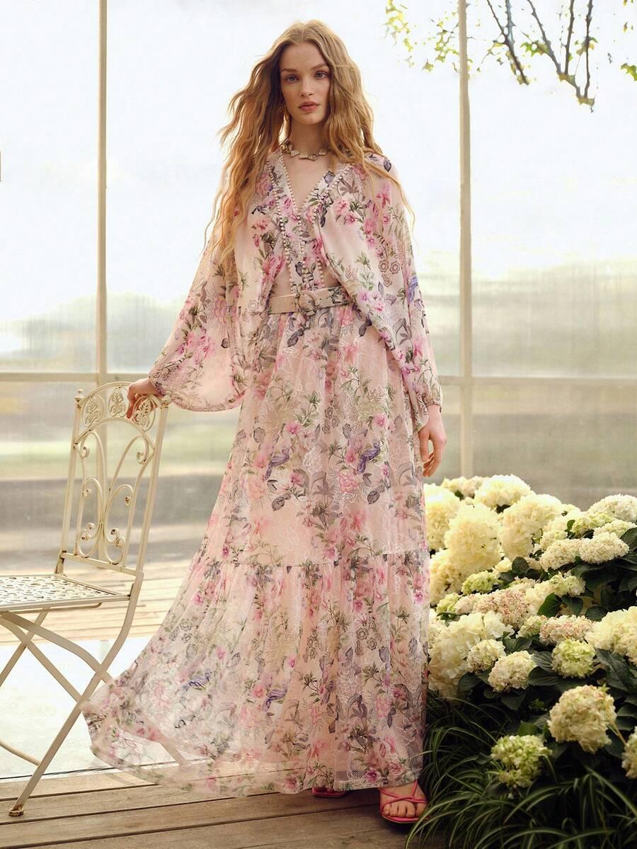 bluza guziki kwiaty