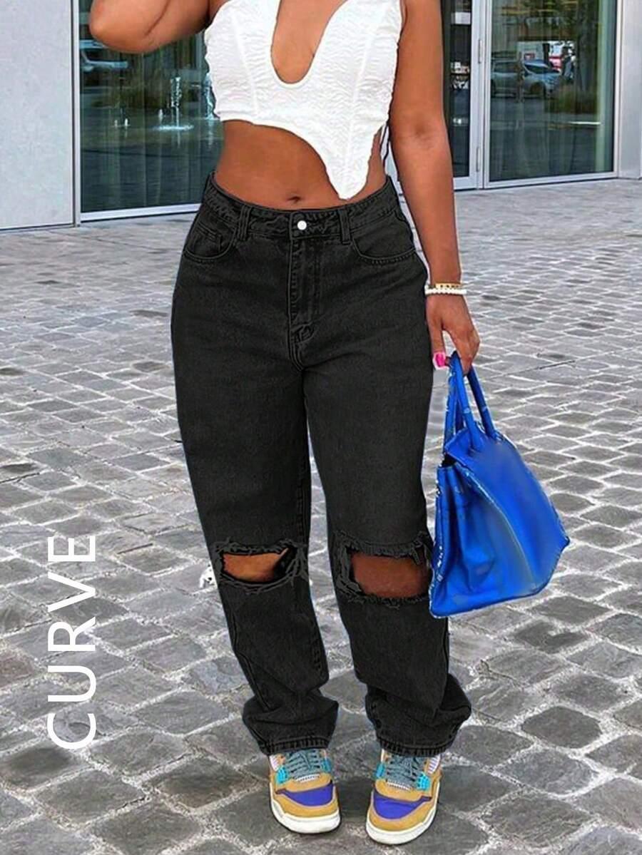 spodnie jeans dziury