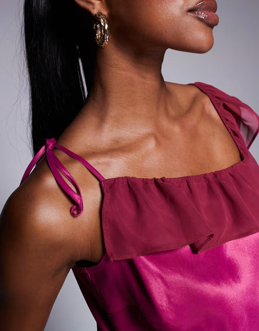 RÓŻOWY SATYNOWY TOP