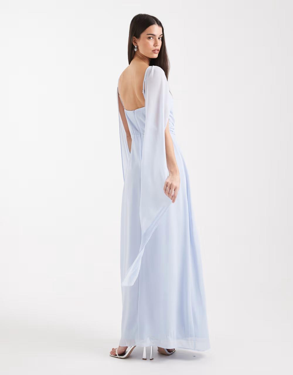 NIEBIESKA MAXI SUKIENKA FALBANA