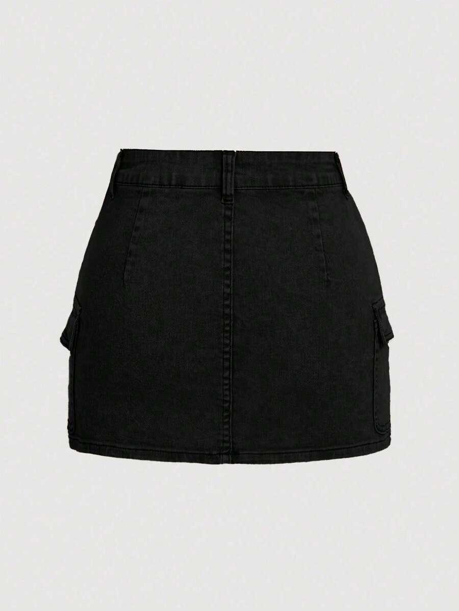 czarna spódnica jeans 