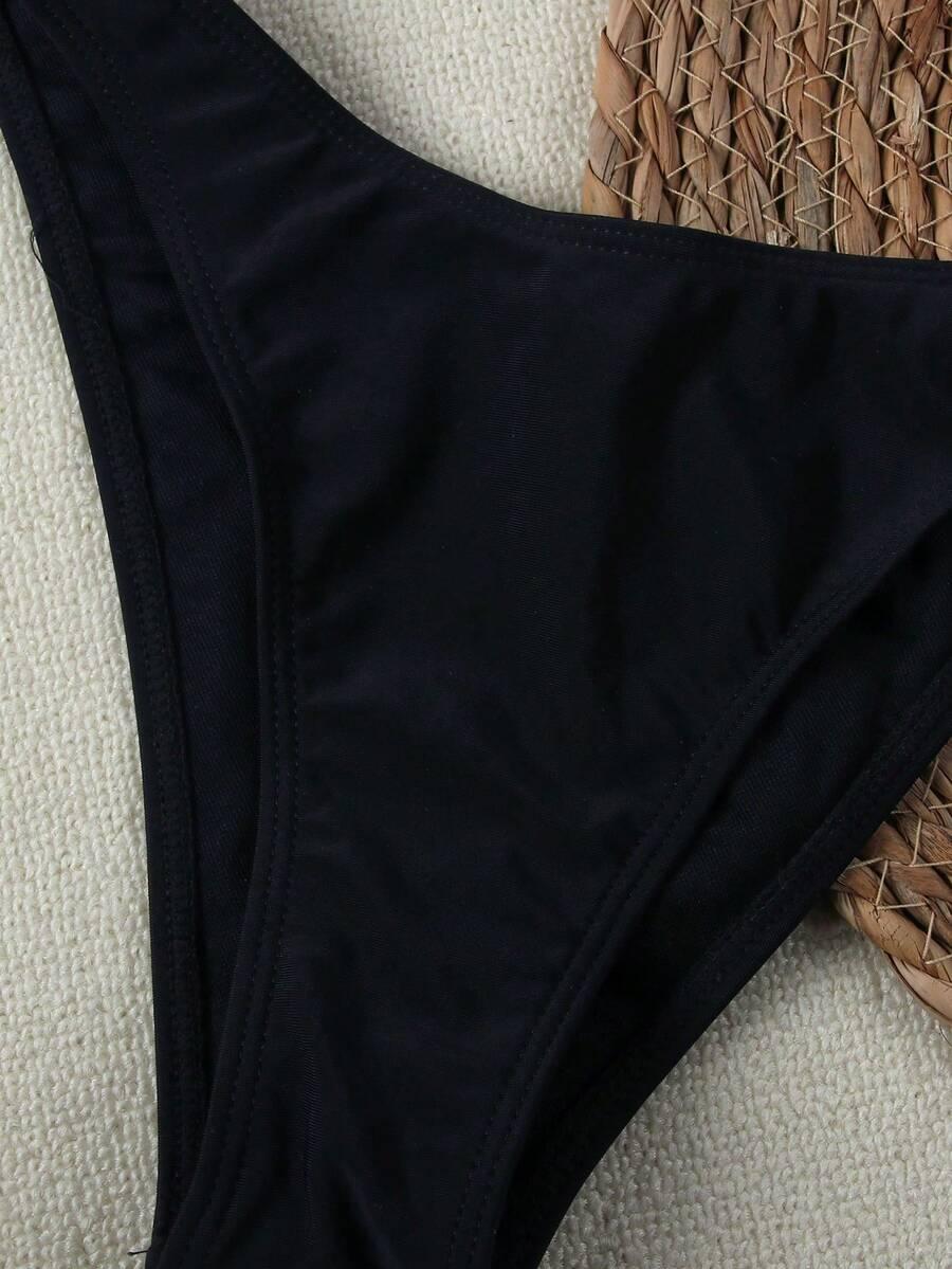 CZARNY KOMPLET BIKINI ZDOBIENIE