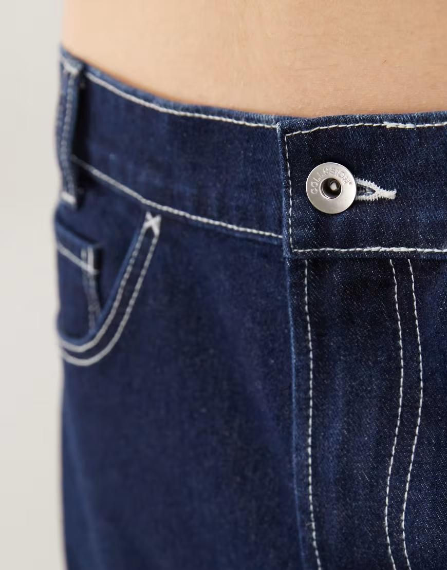 GRANATOWE SPODENKI JEANS