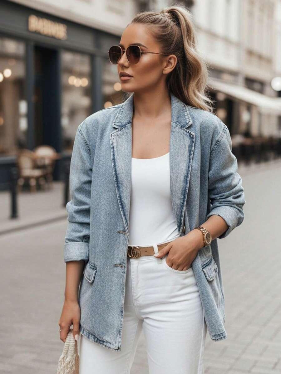 kurtka jeans guziki