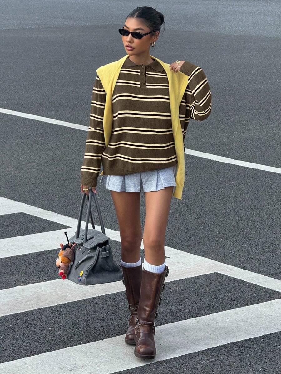 sweter w paski 