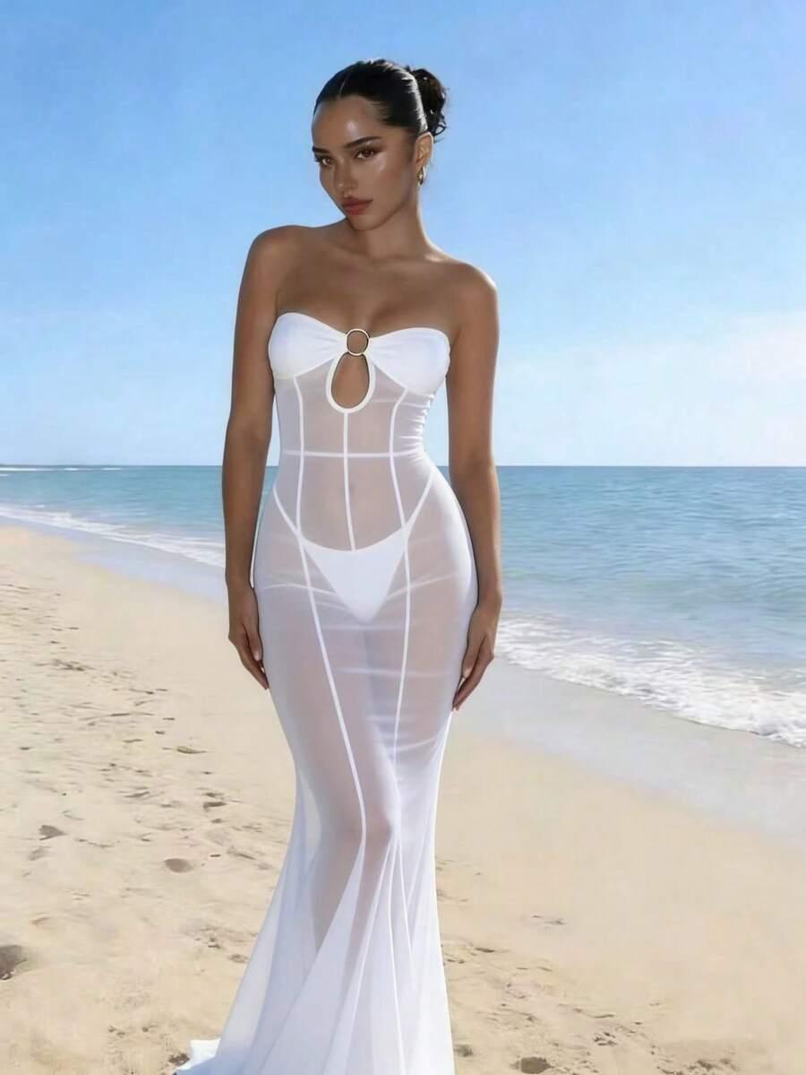 biała sukienka plażowa