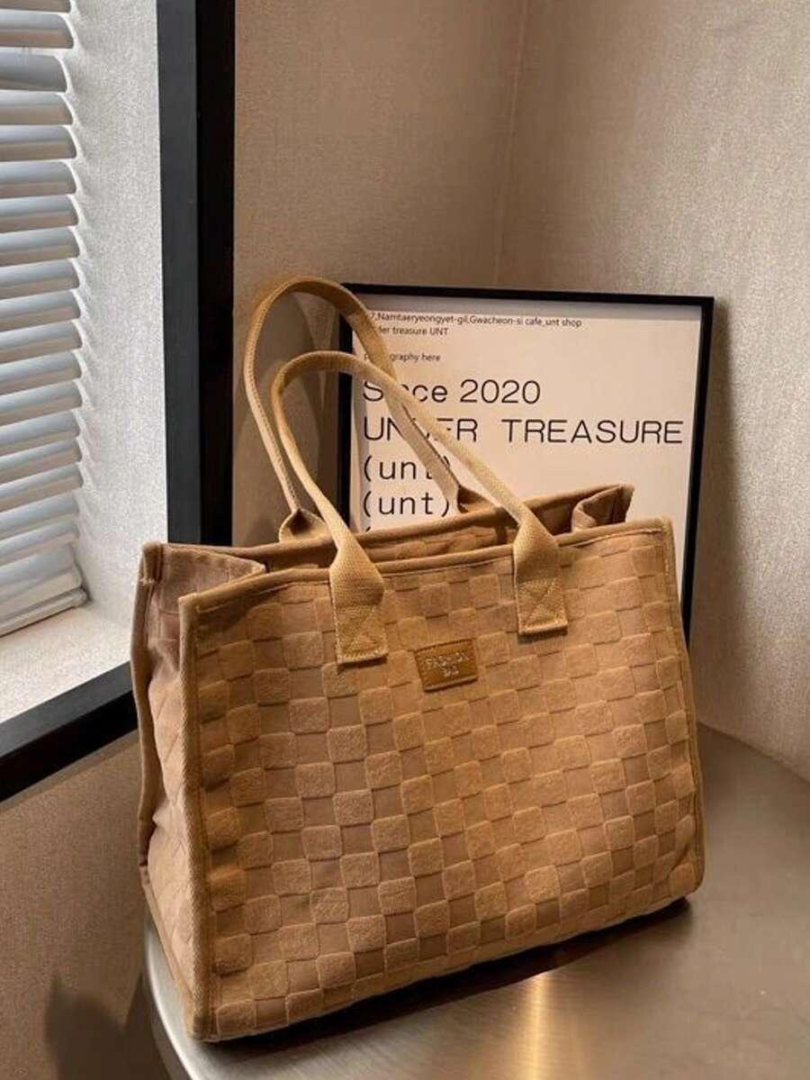 brązowa torebka shopper
