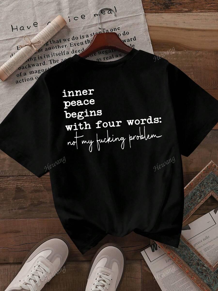 T-SHIRT Z NADRUKIEM NA TYLE