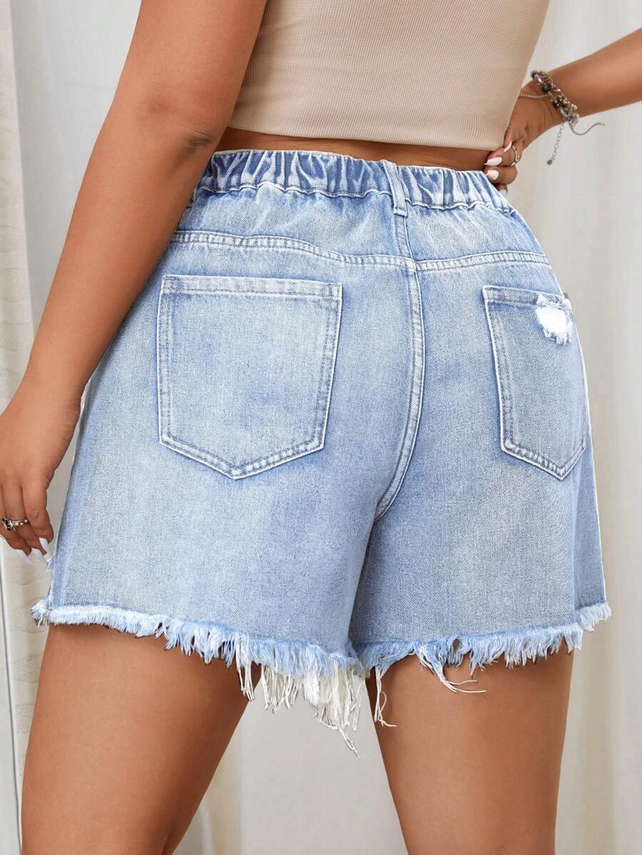 spodenki jeans przetarcia