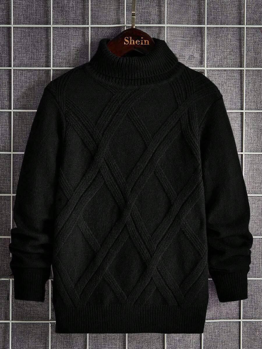 czarny sweter golf 