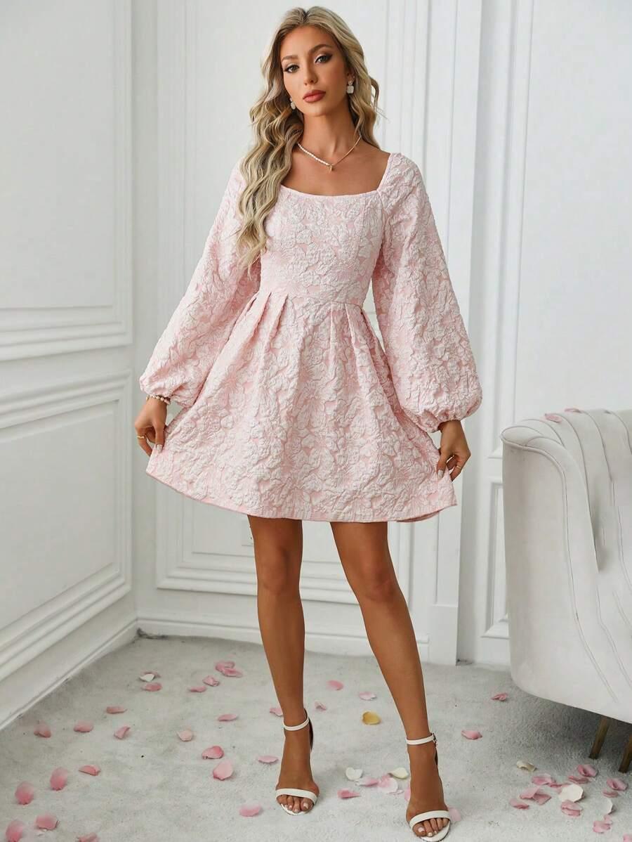 ROZKLOSZOWANA MINI SUKIENKA PRINT 