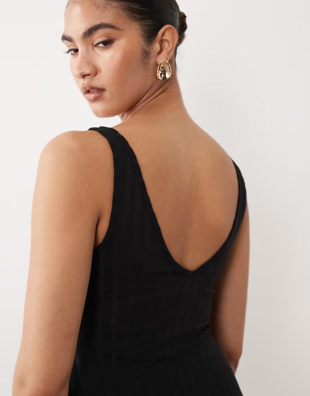 CZARNA MIDI SUKIENKA CIĄŻOWA V-NECK