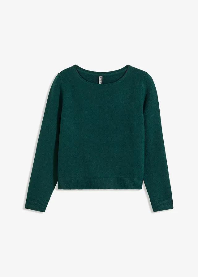 SWETER Z DEKOLTEM W ŁÓDKĘ