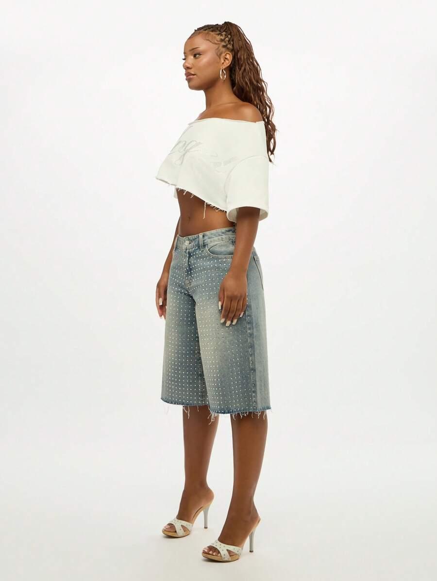 BLUZKA CROP CEKINY