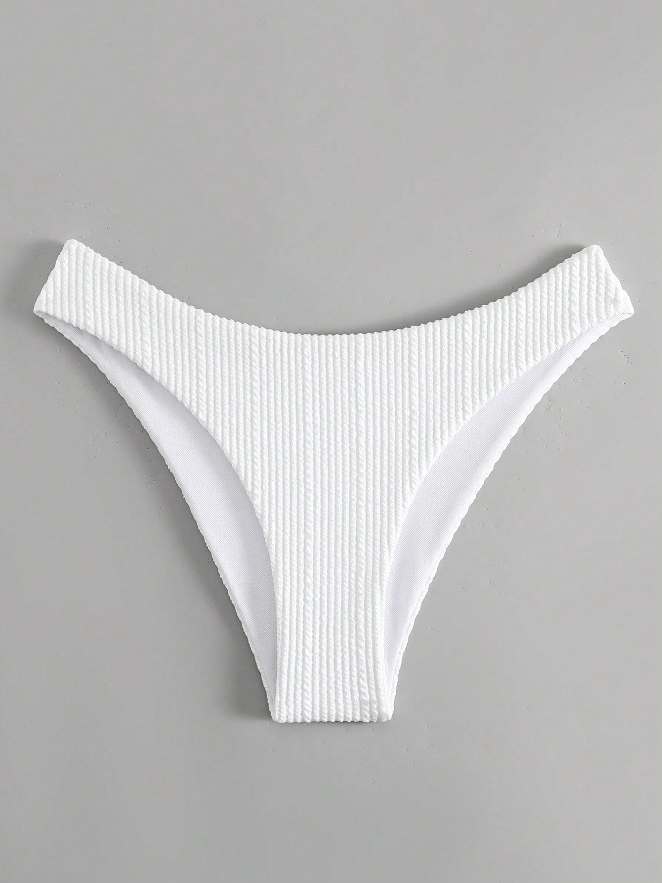 BIAŁY DÓŁ OD BIKINI PRĄŻKI 