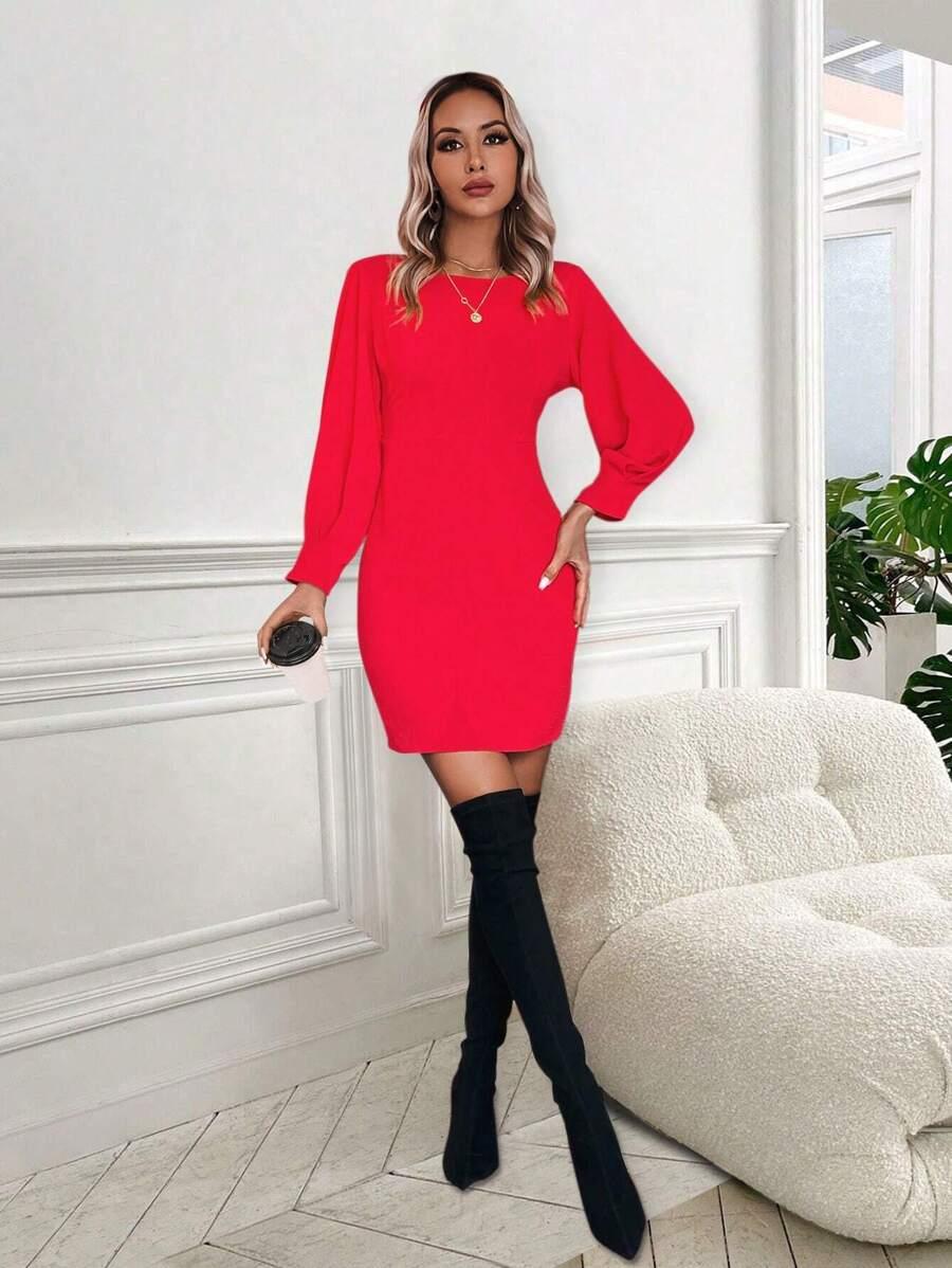 CZERWONA MINI SUKIENKA WIĄZANIE