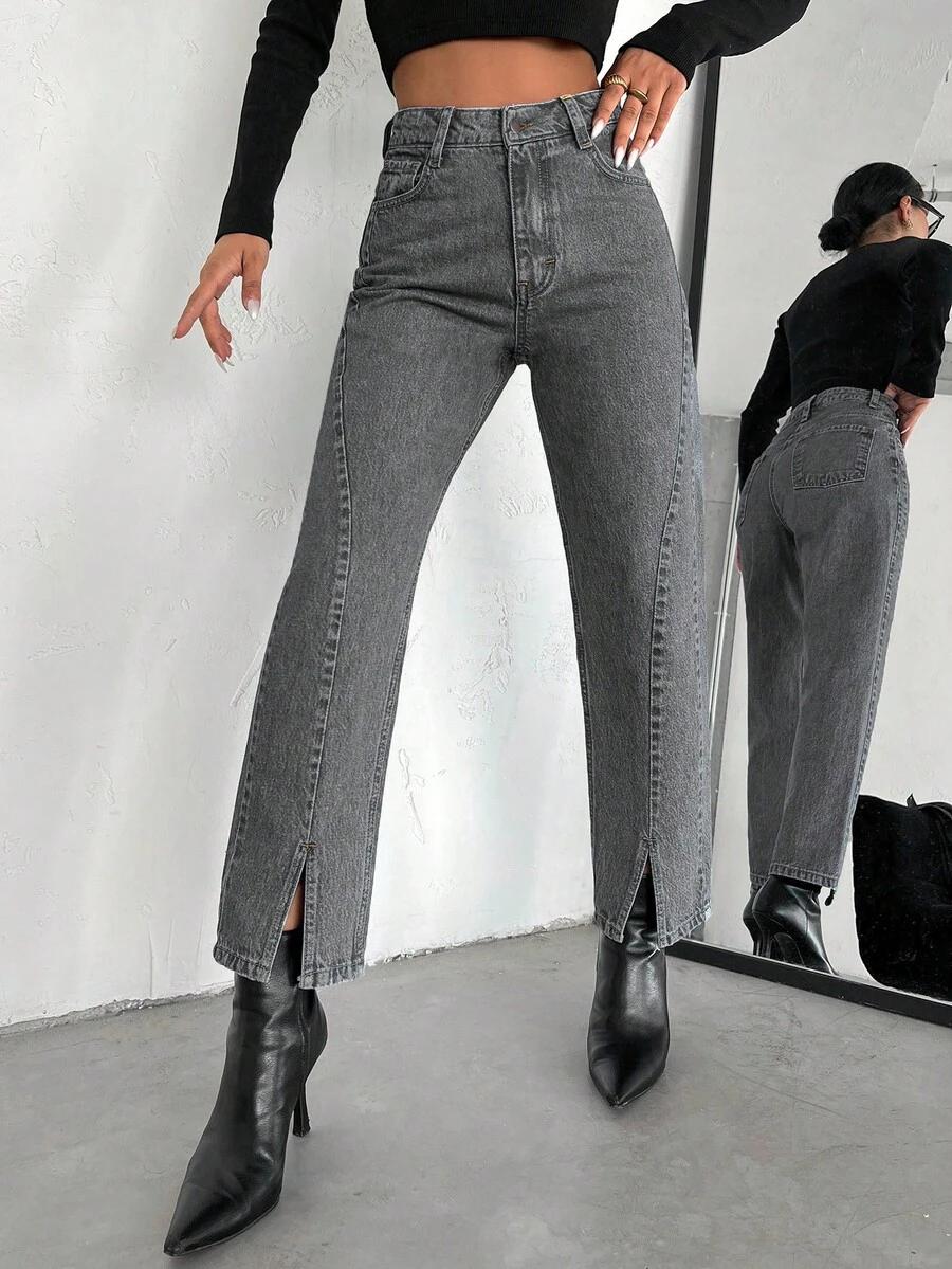 SZARE SPODNIE JEANS 