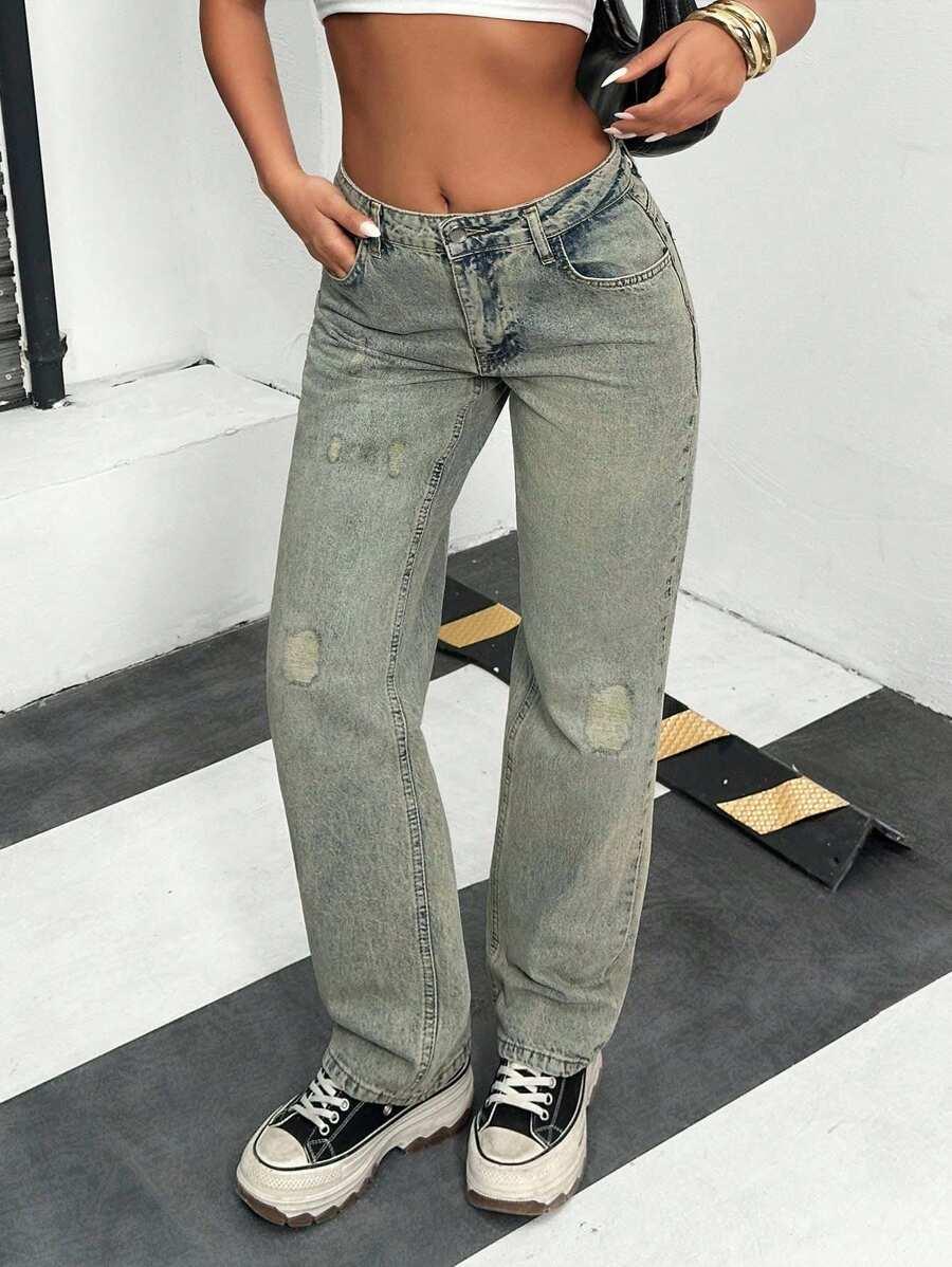 spodnie jeans przetarcia 