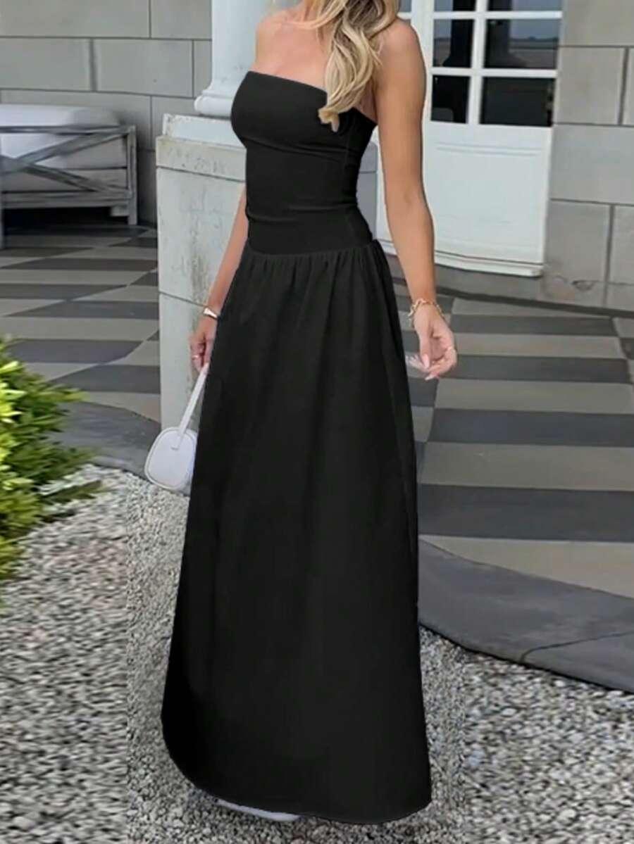 czarna maxi sukienka 