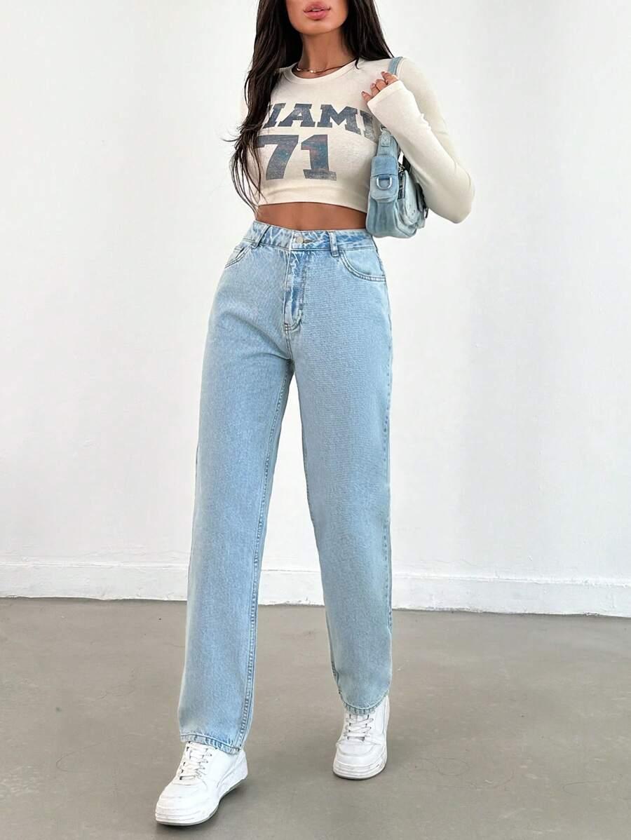 SPODNIE JEANS PROSTA NOGAWKA 