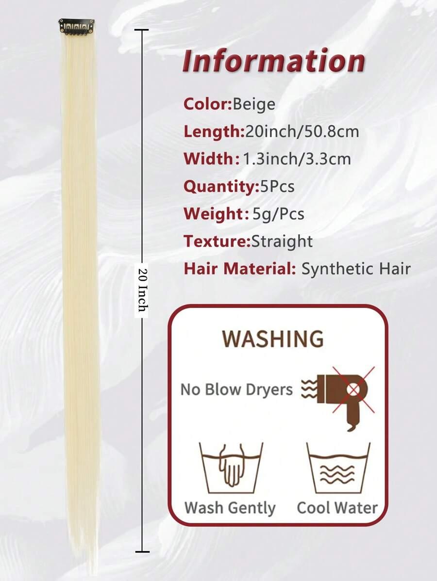 sztuczne włosy pasemka blond 5 sztuk