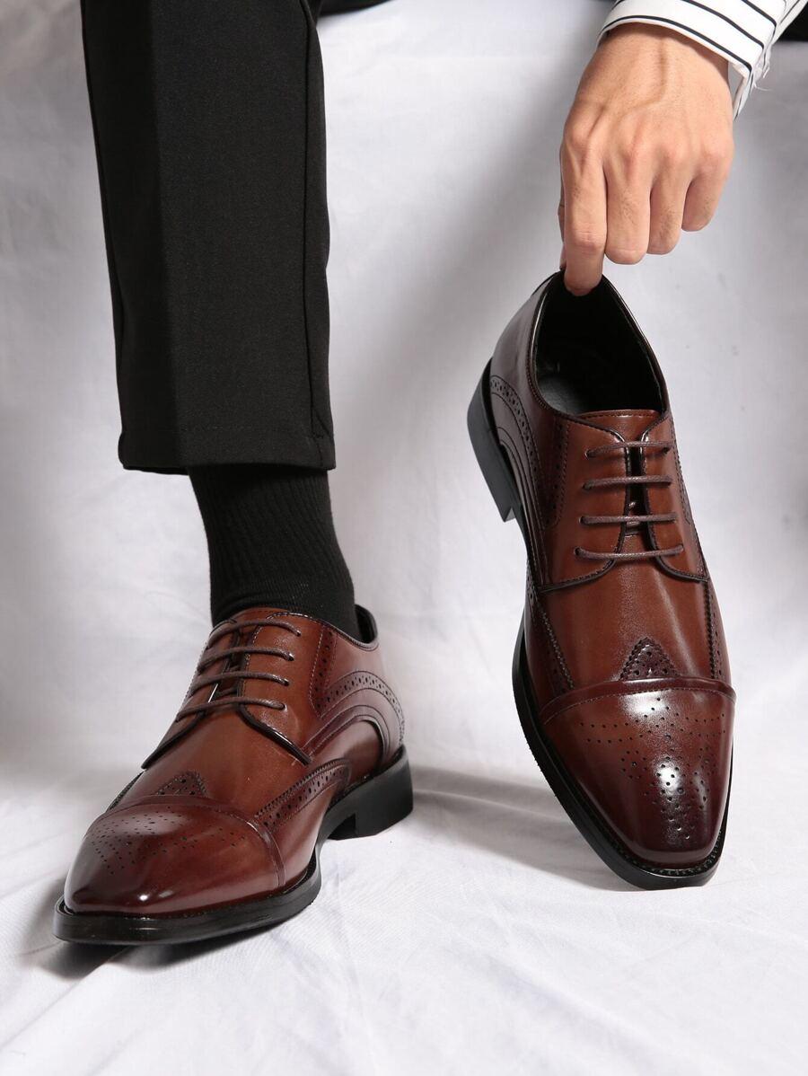 BRĄZOWE ELEGANCKIE BUTY