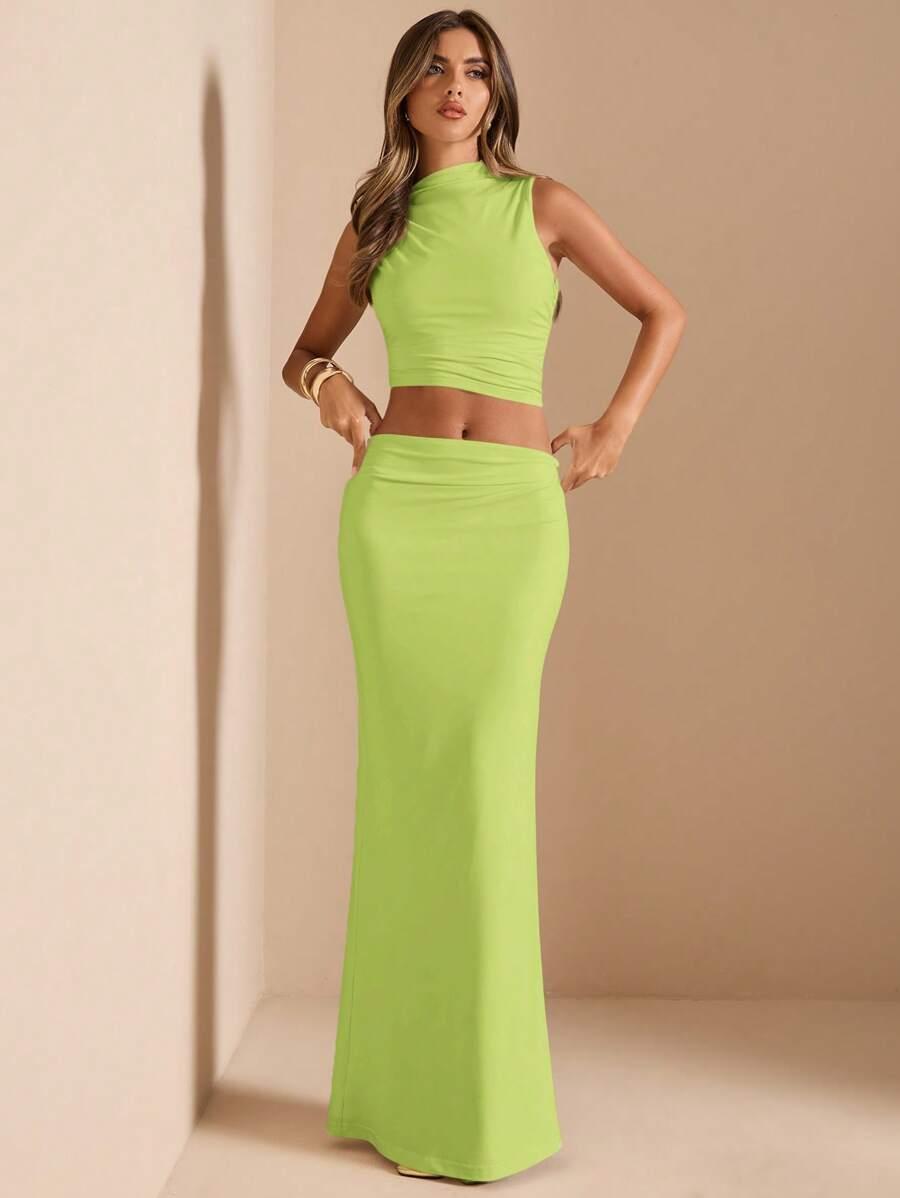 KOMPLET TOP Z SPÓDNICA MAXI