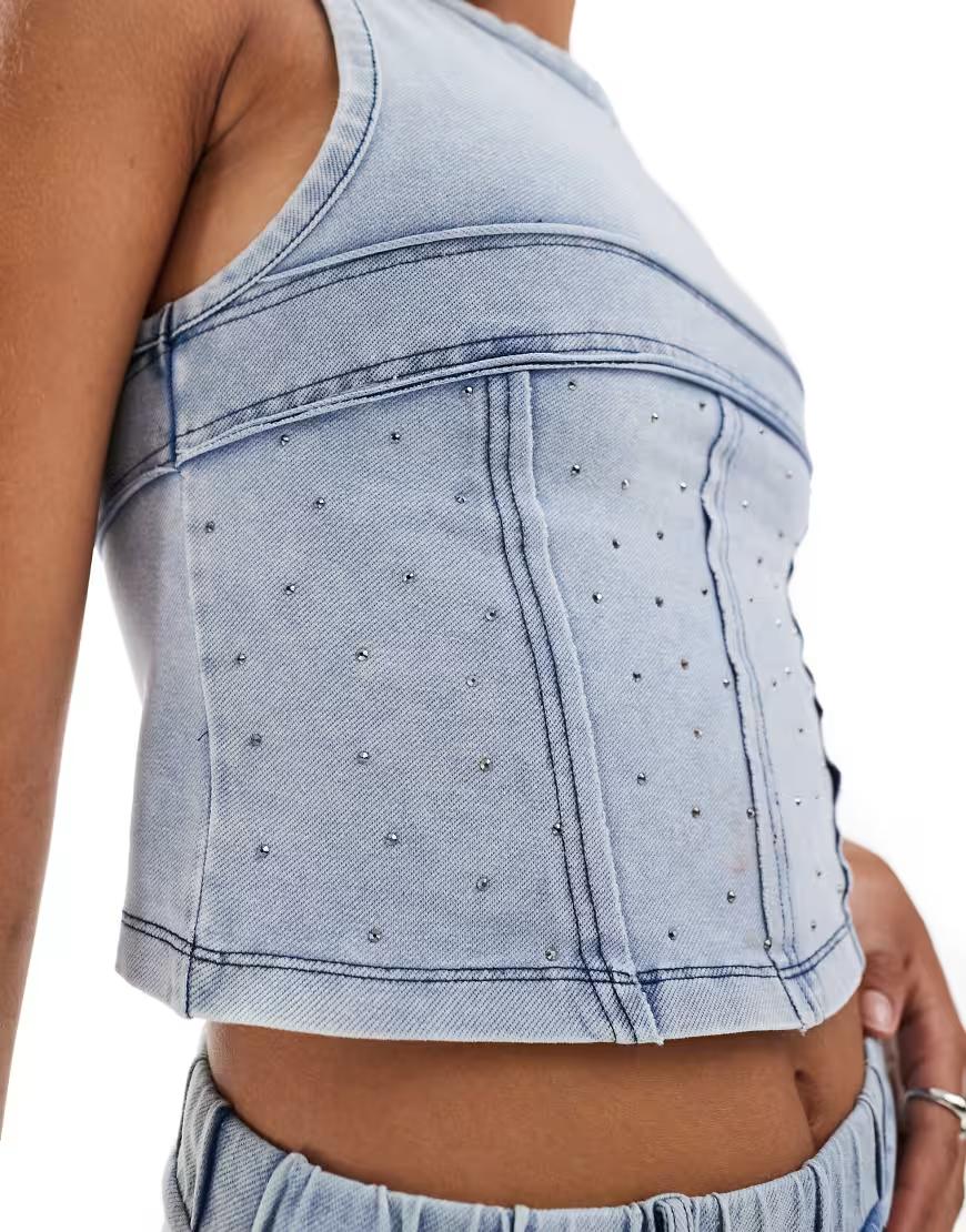 NIEBIESKI TOP JEANS