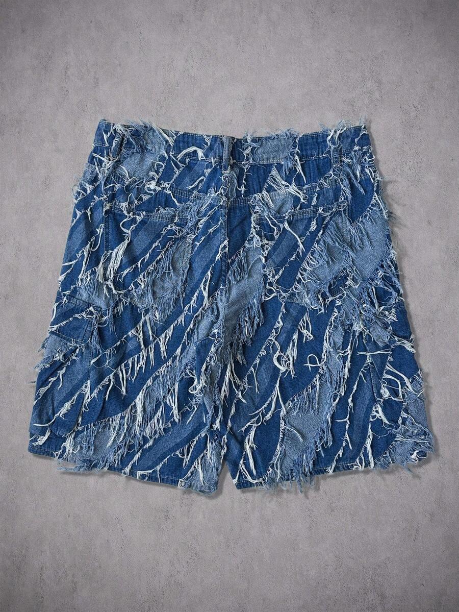 krótkie spodenki jeans frędzle