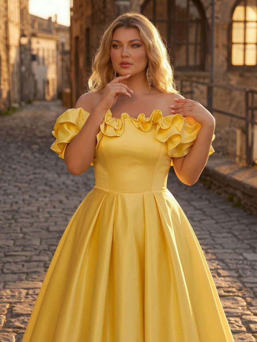 ŻÓŁTA MAXI SUKIENKA