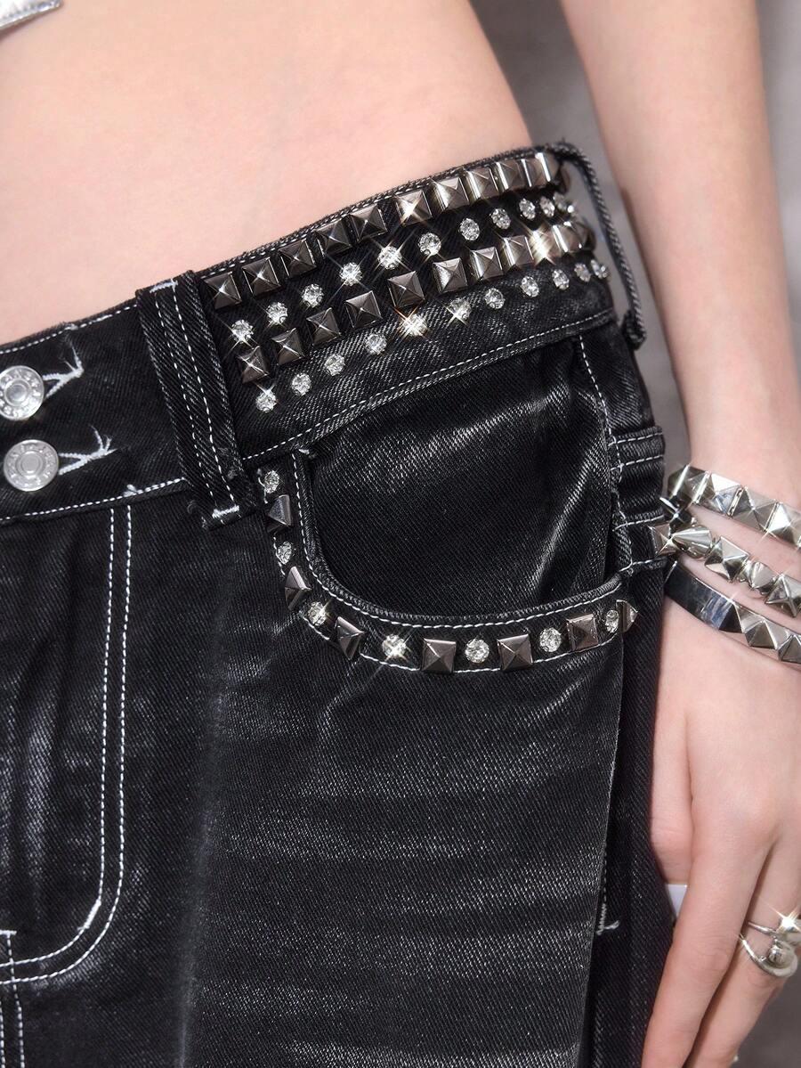 CZARNE SPODNIE JEANS