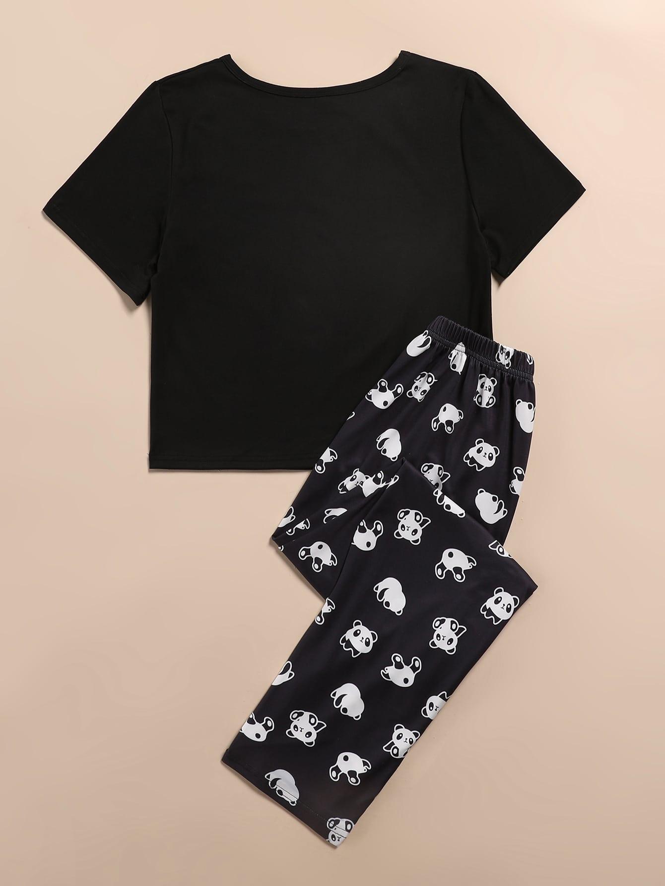 PIŻAMA KOMPLET T-SHIRT SPODNIE 