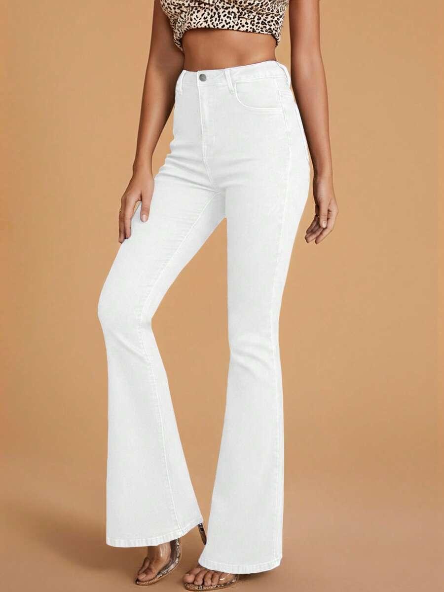 BIAŁE SPODNIE JEANS 