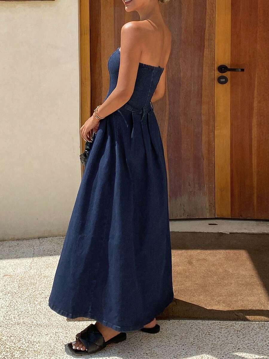 GRANATOWA SUKIENKA JEANS