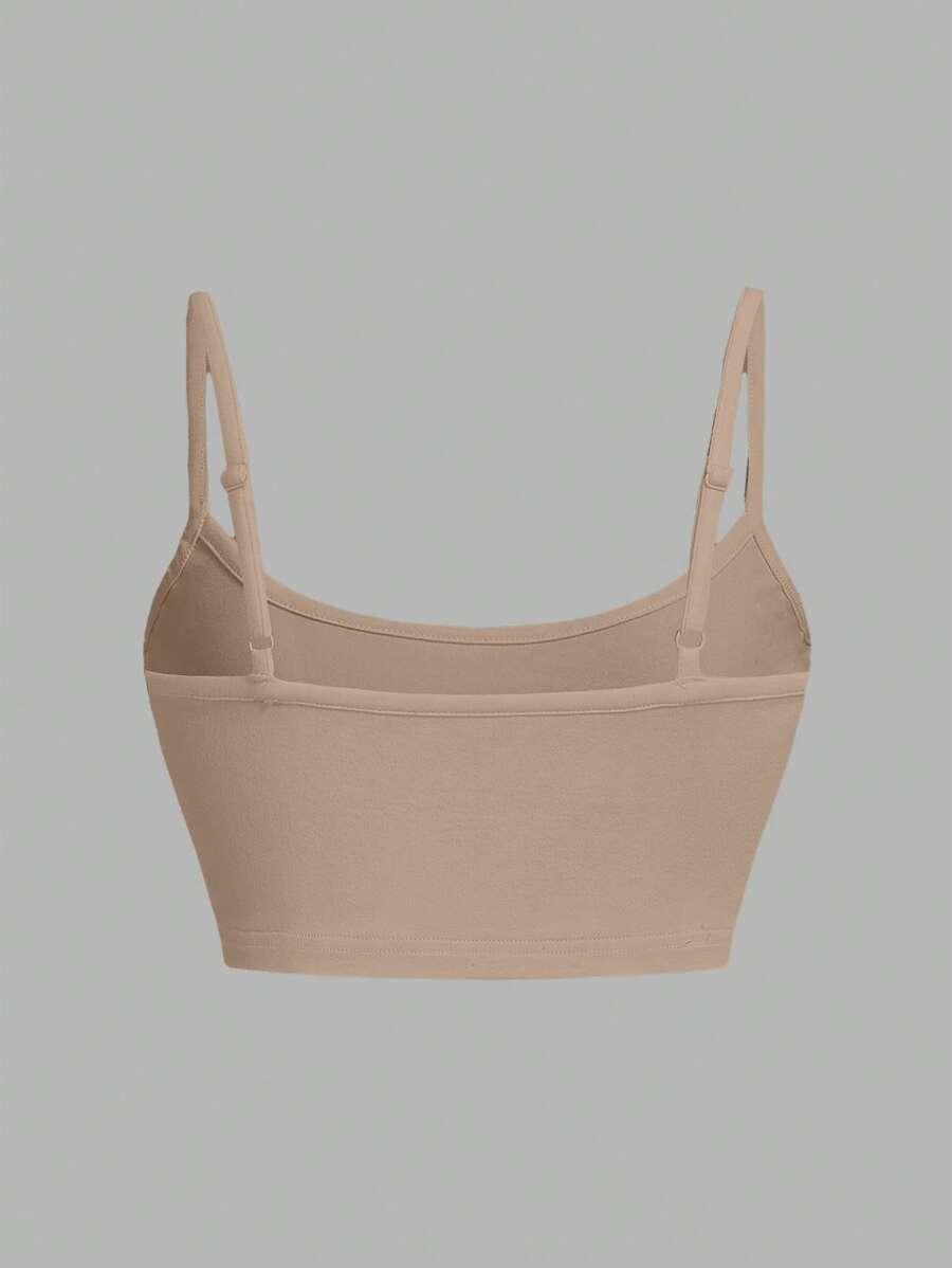 BEŻOWY CROP TOP NA RAMIĄCZKACH