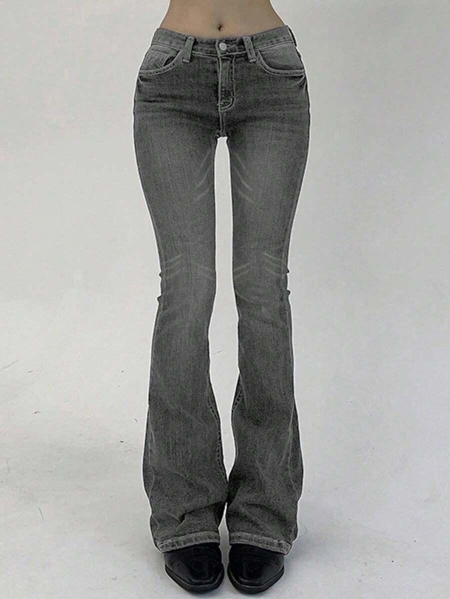 SZARE SPODNIE JEANS