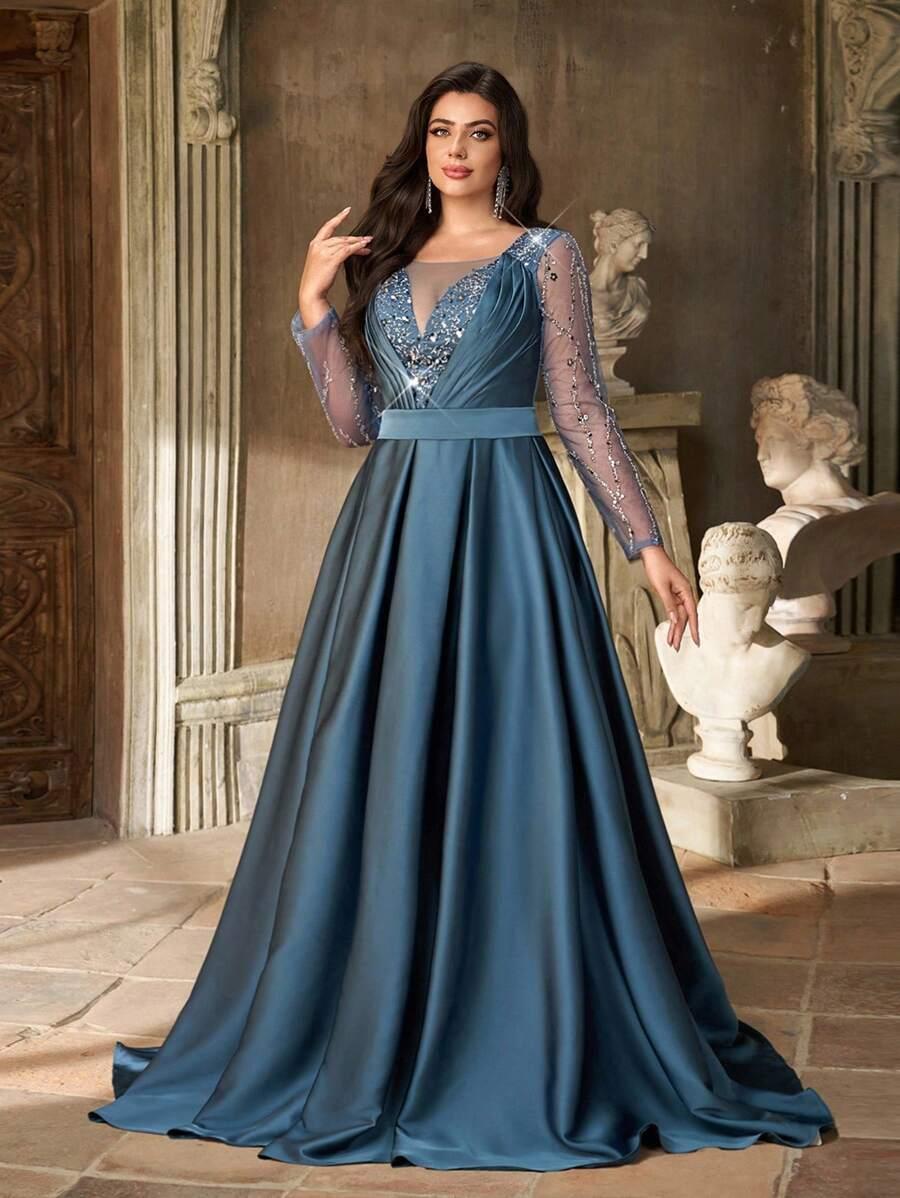 niebieska maxi sukienka