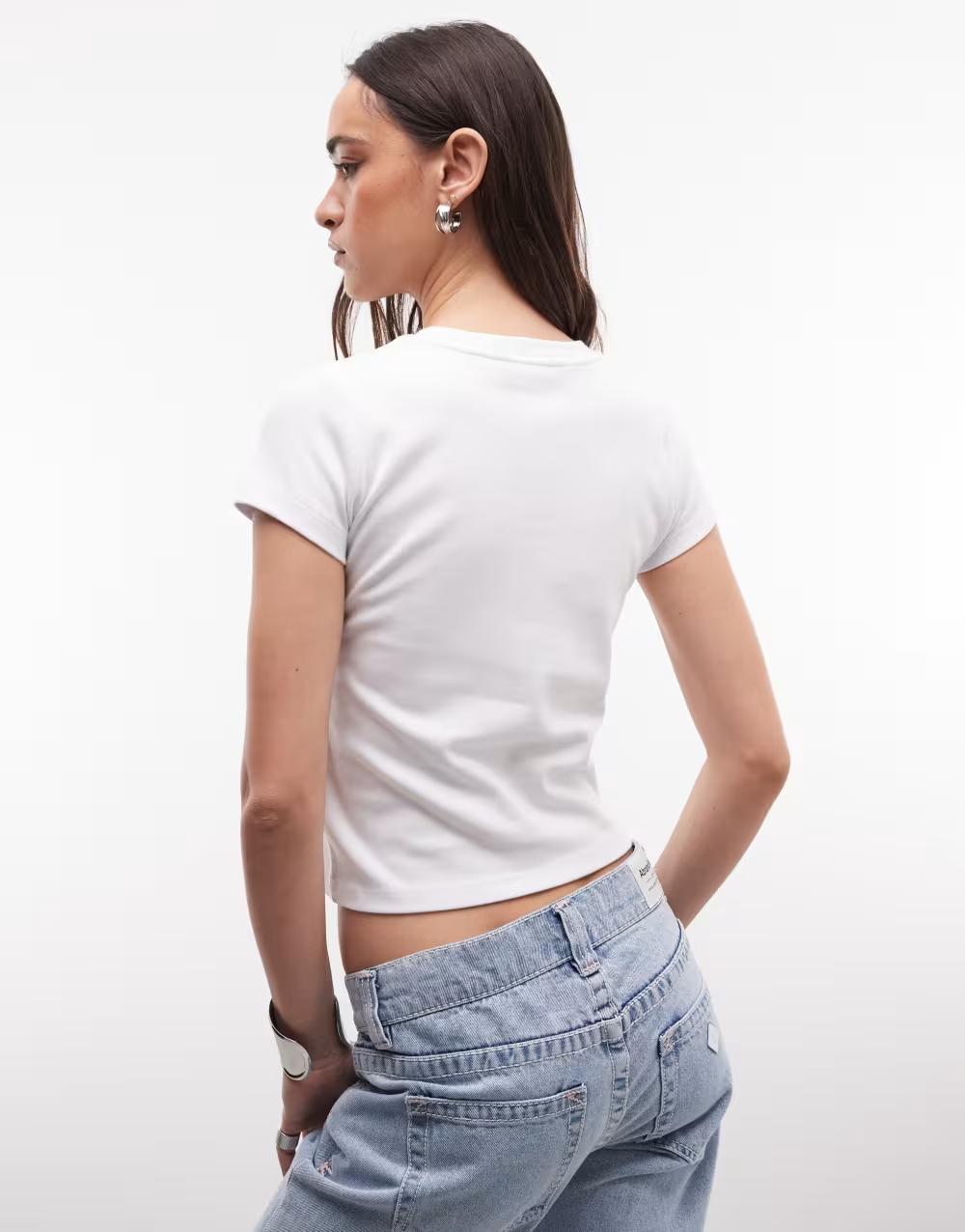 BIAŁA BLUZKA Z KRÓTKIM RĘKAWEM
